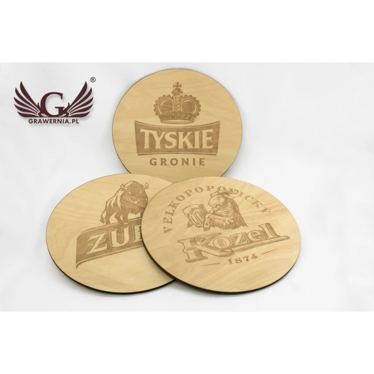 Wooden coaster laser cut and engraved - diameter: 275mm