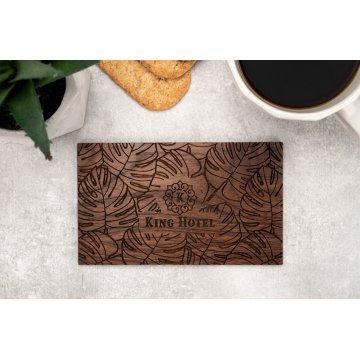 Walnut Solid Wood Coasters 2 pcs - Engraving of Any Logo, Initials - Size 148x90mm - PDK008