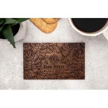 Walnut Solid Wood Coasters 2 pcs - Engraving of Any Logo, Initials - Size 148x90mm - PDK008