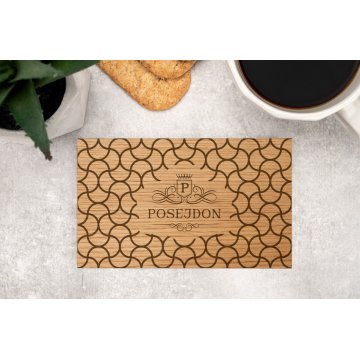 Oak Wood Coasters 2 pcs - Custom Engraving of Any Logo, Text - Size 155x93mm - PDK014