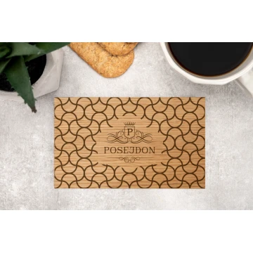 Oak Wood Coasters 2 pcs - Custom Engraving of Any Logo, Text - Size 155x93mm - PDK014