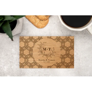Oak Solid Wood Coasters 2 pcs - Gift for Newlyweds - size 149x86mm - PDK022