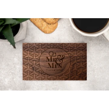 Walnut Solid Wood Coasters 2 pcs - Gift for Newlyweds - size 149x86mm - PDK023
