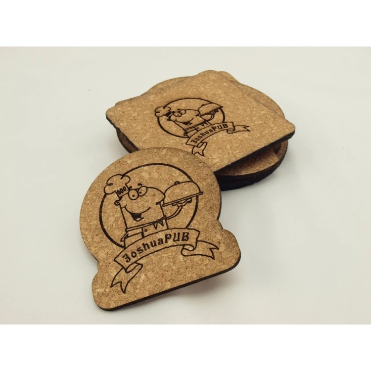 3mm Cork Coasters - Set of 100 pcs. - Laser Engraved and Cut