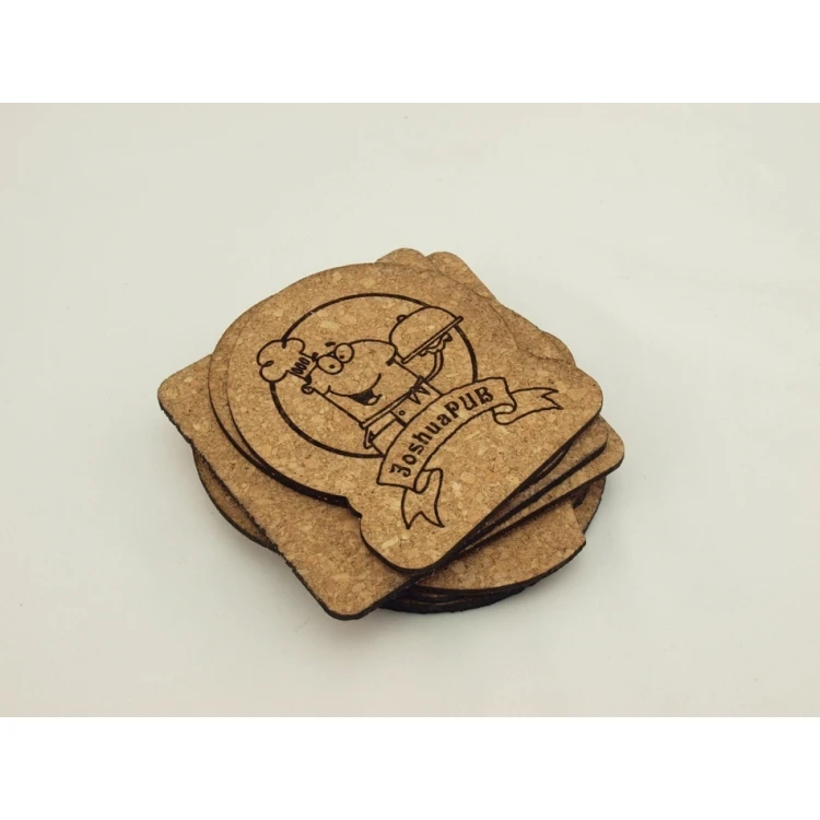 3mm Cork Coasters - Set of 100 pcs. - Laser Engraved and Cut
