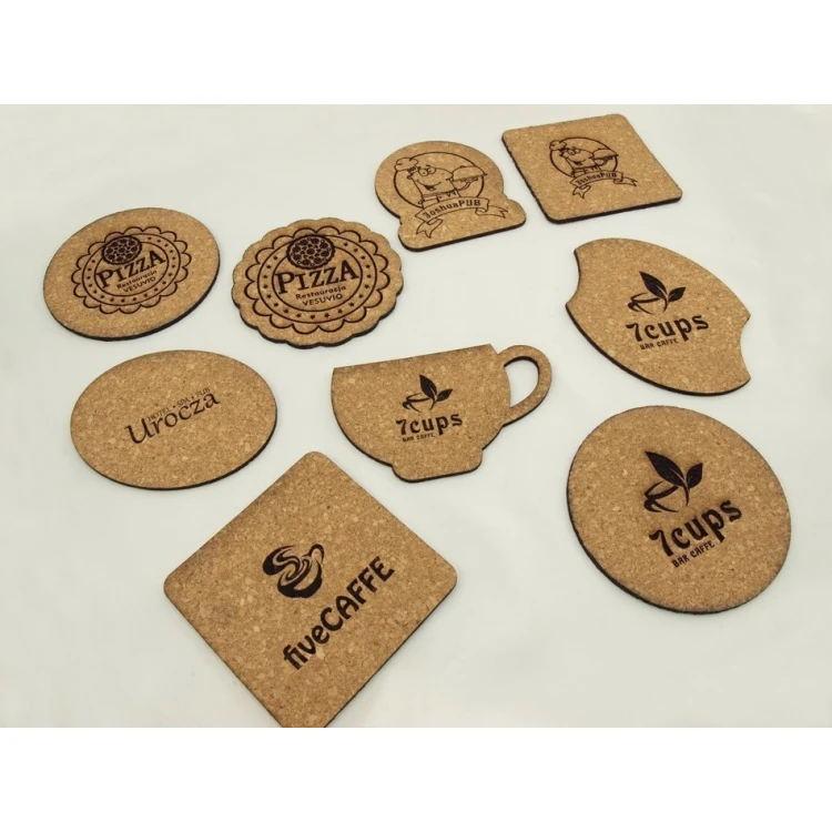 3mm Cork Coasters - Set of 100 pcs. - Laser Engraved and Cut