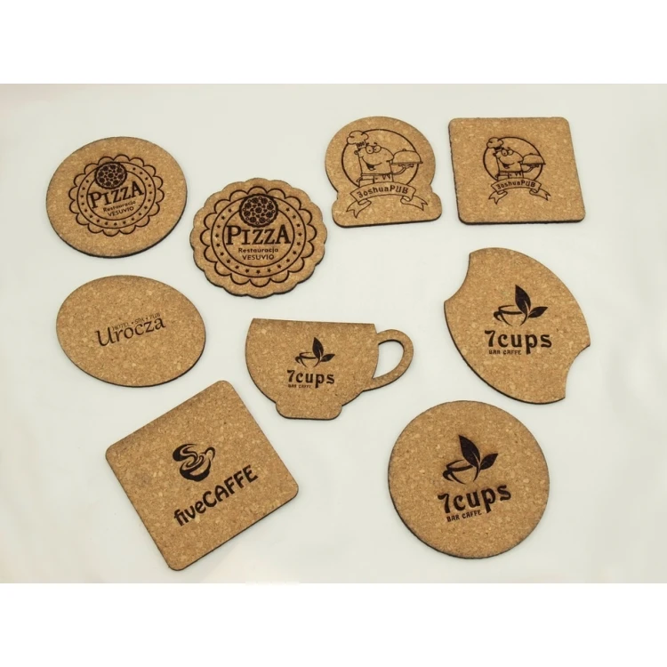 3mm Cork Coasters - Set of 100 pcs. - Laser Engraved and Cut