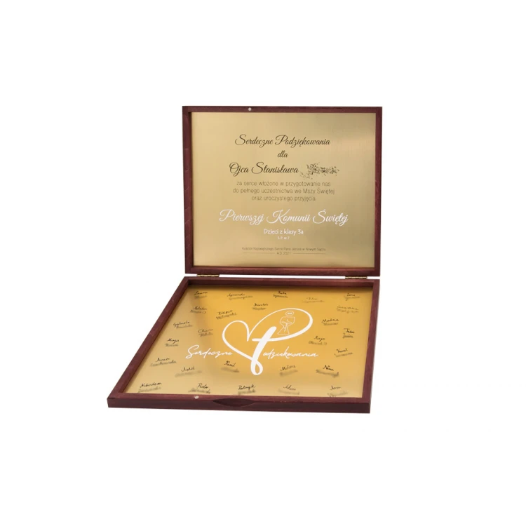 Thank You Gift for Priest - Box with Dedication and Children's Signatures - KOM010