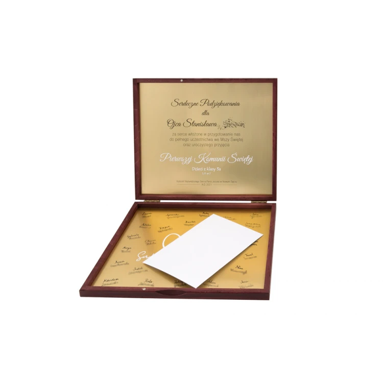 Thank You Gift for Priest - Box with Dedication and Children's Signatures - KOM010
