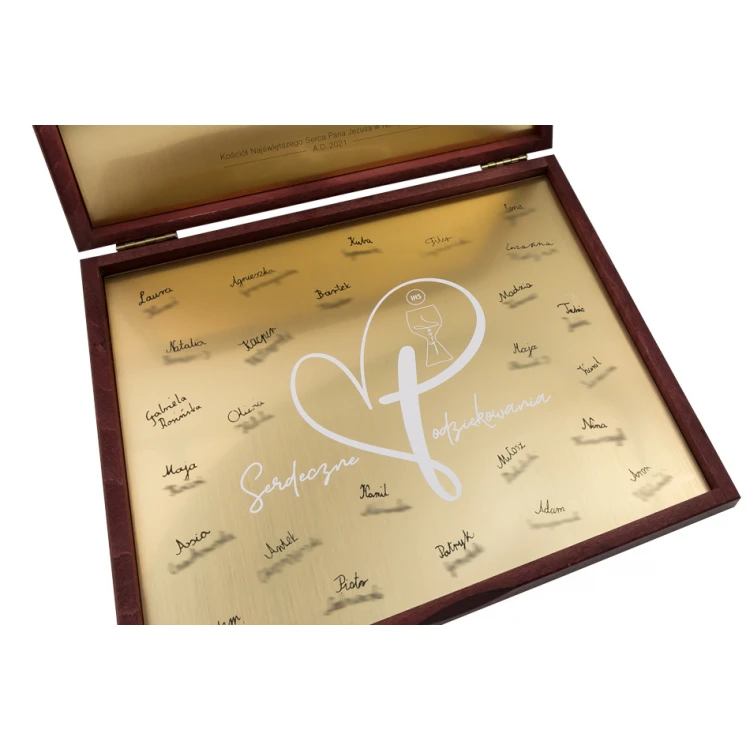 Thank You Gift for Priest - Box with Dedication and Children's Signatures - KOM010