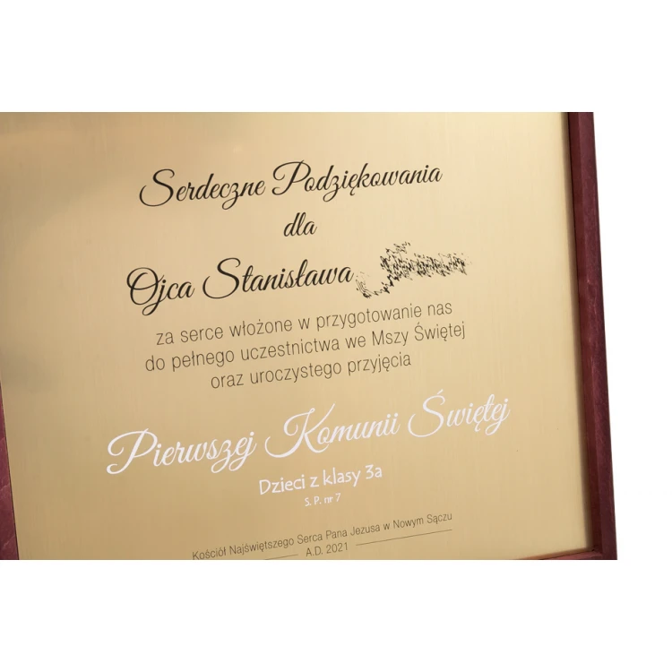 Thank You Gift for Priest - Box with Dedication and Children's Signatures - KOM010