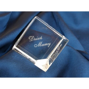 Glass Trophy - CUBE - Thank You for Mom