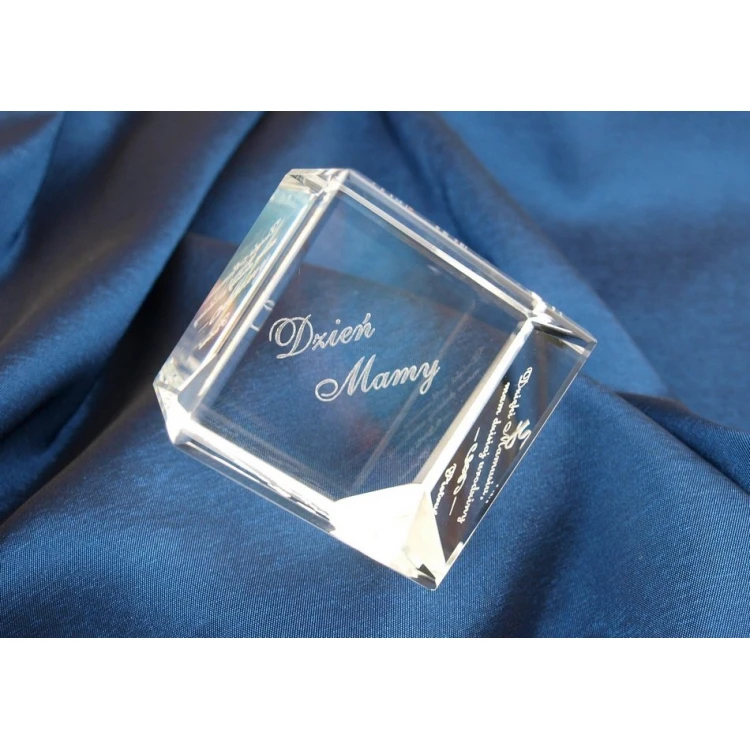 Glass Trophy - CUBE - Thank You for Mom