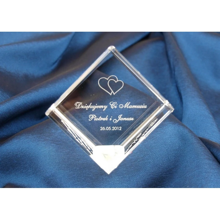 Glass Trophy - CUBE - Thank You for Mom