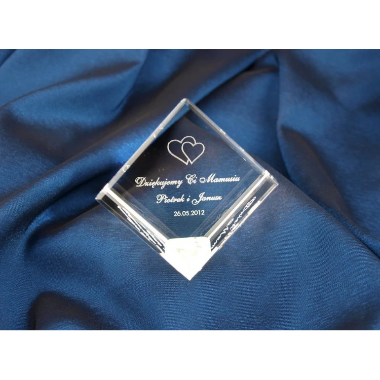Glass Trophy - CUBE - Thank You for Mom