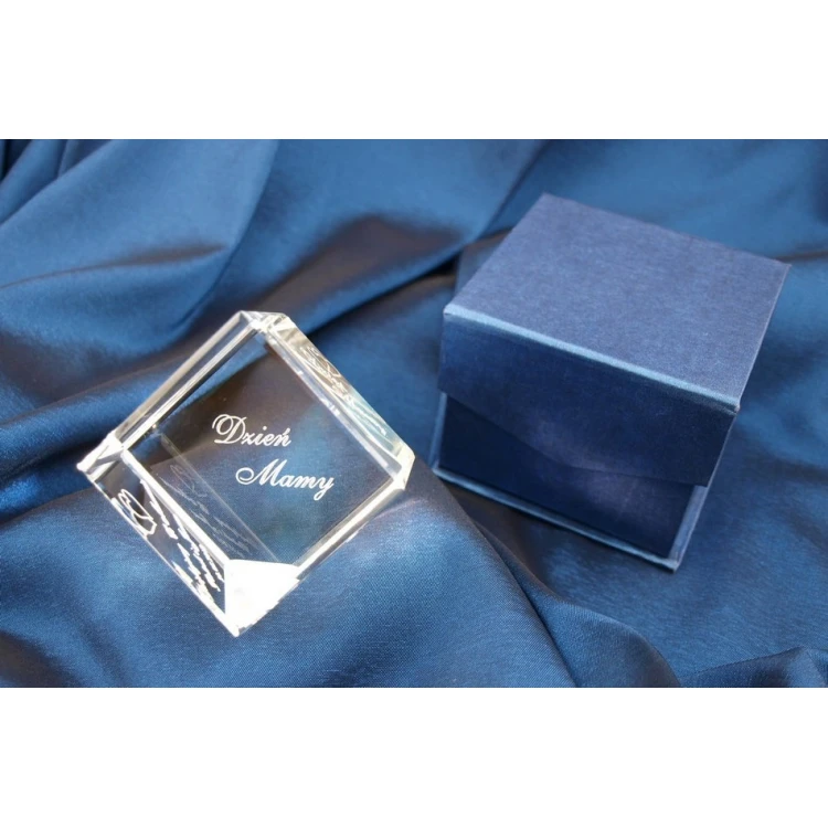 Glass Trophy - CUBE - Thank You for Mom