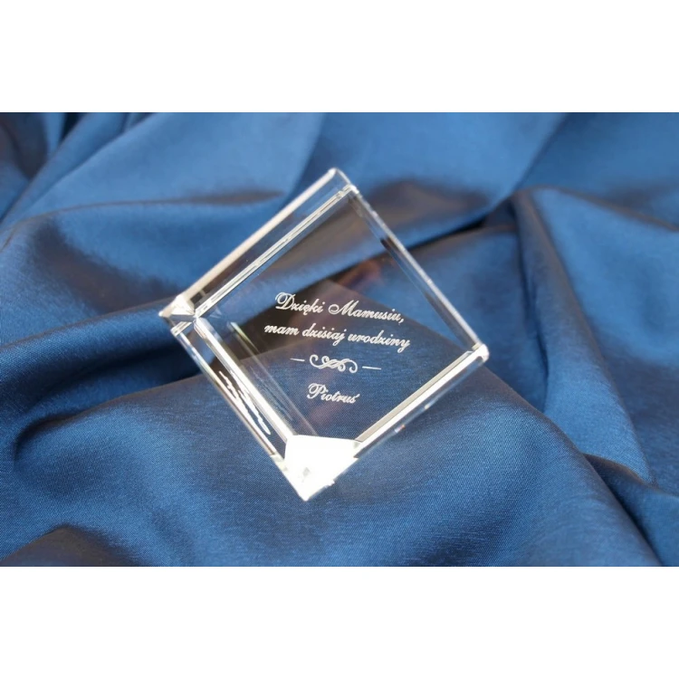 Glass Trophy - CUBE - Thank You for Mom