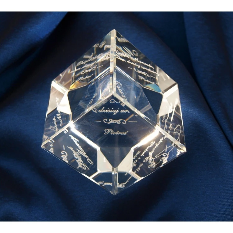 Glass Trophy - CUBE - Thank You for Mom