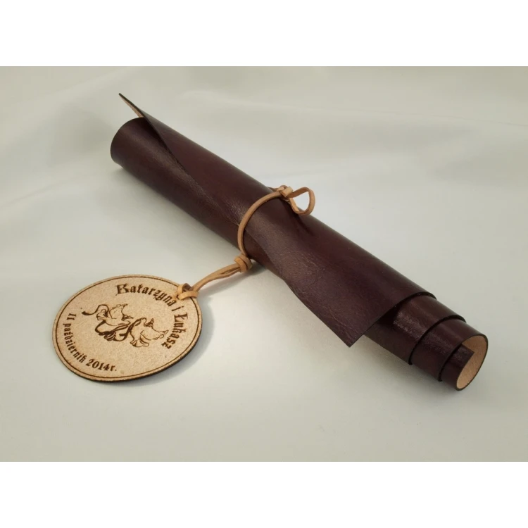 Thank You for Parents - Leather Diploma with Medal, Tied with a Thong - DSK006