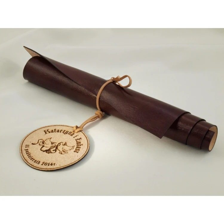 Thank You for Parents - Leather Diploma with Medal, Tied with a Thong - DSK006