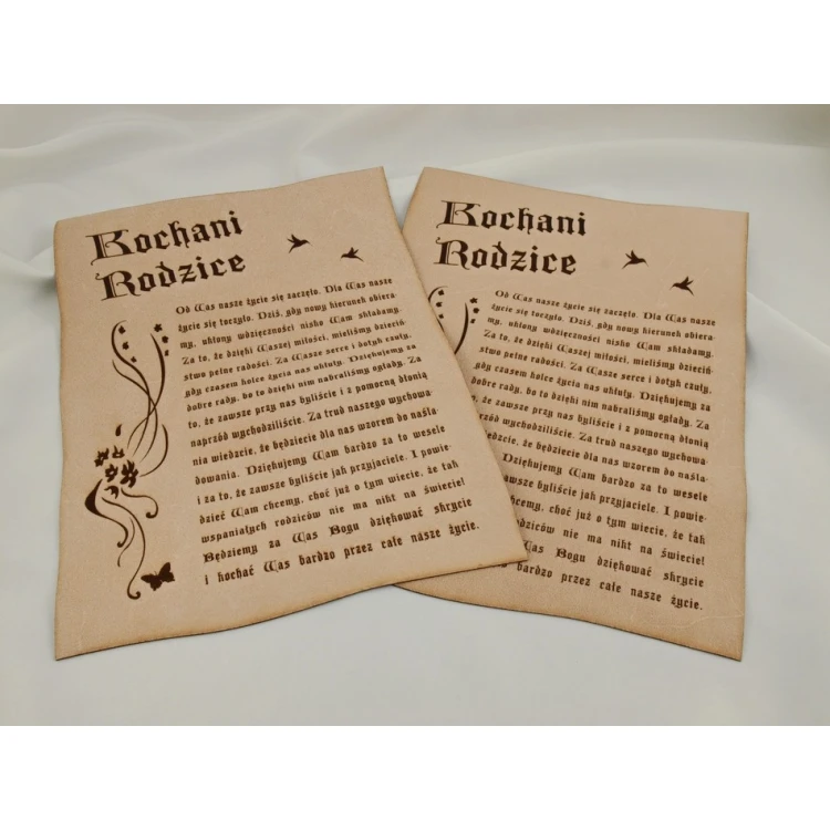 Thank You for Parents - Leather Diploma with Medal, Tied with a Thong - DSK006