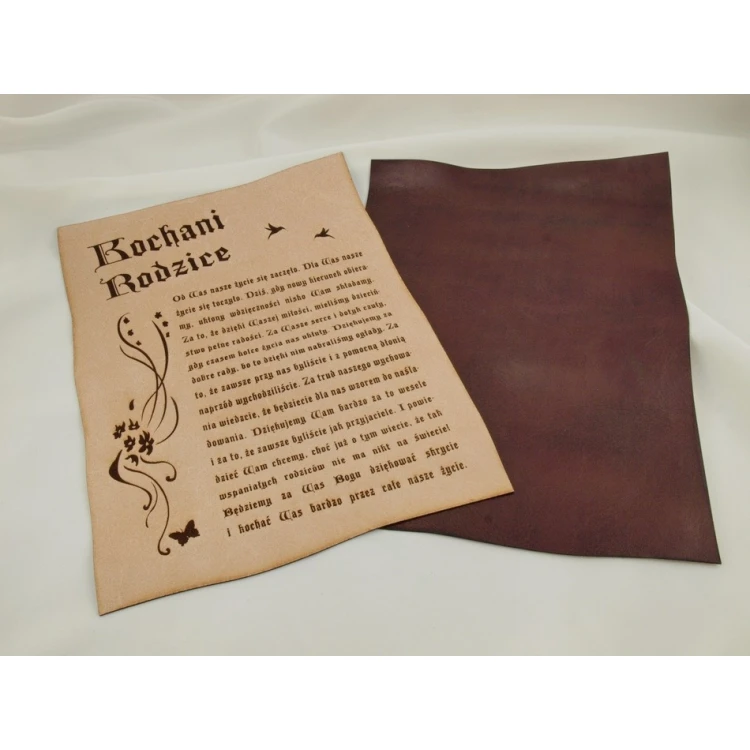 Thank You for Parents - Leather Diploma with Medal, Tied with a Thong - DSK006