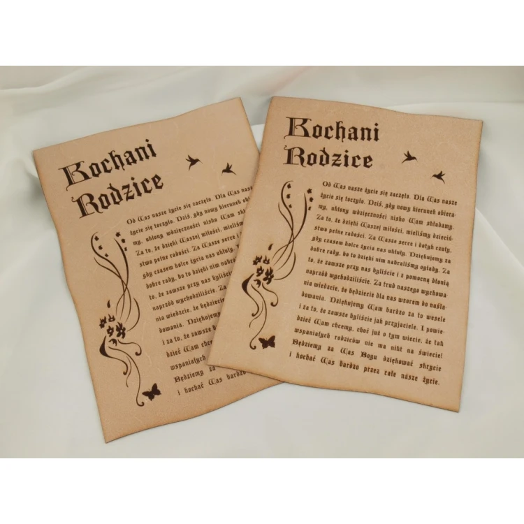 Thank You for Parents - Leather Diploma with Medal, Tied with a Thong - DSK006