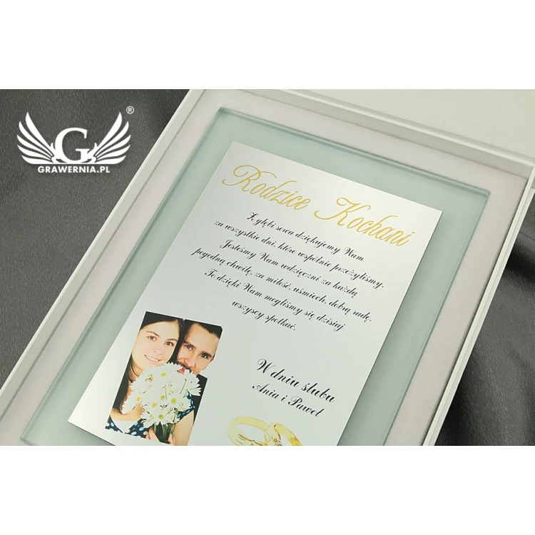 Thank You for Parents - Glass Certificate - Colorful UV Print - DUV016