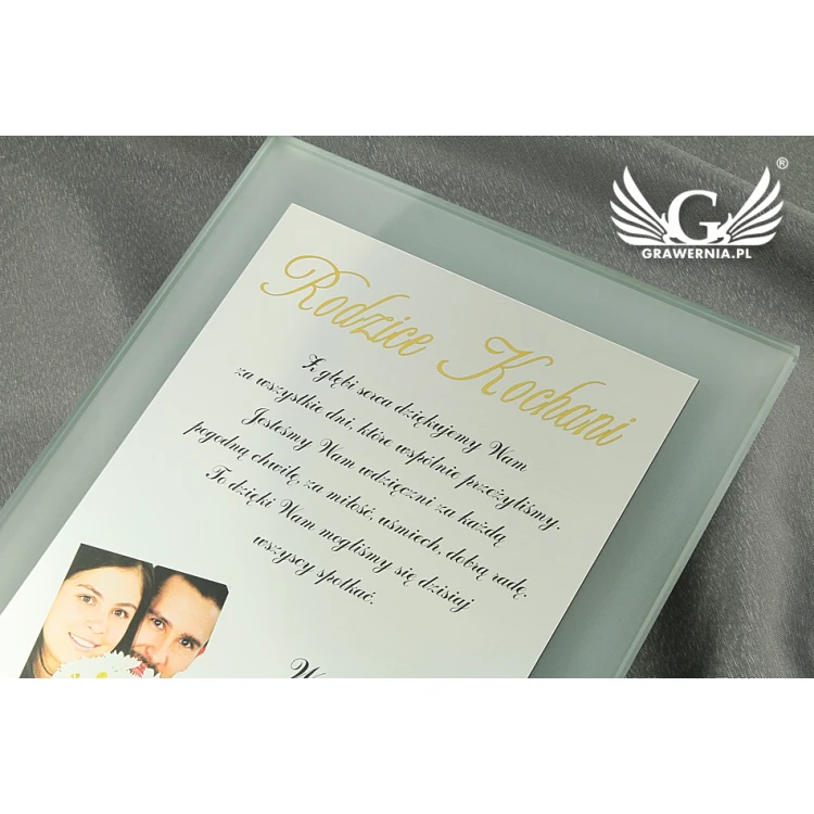 Thank You for Parents - Glass Certificate - Colorful UV Print - DUV016