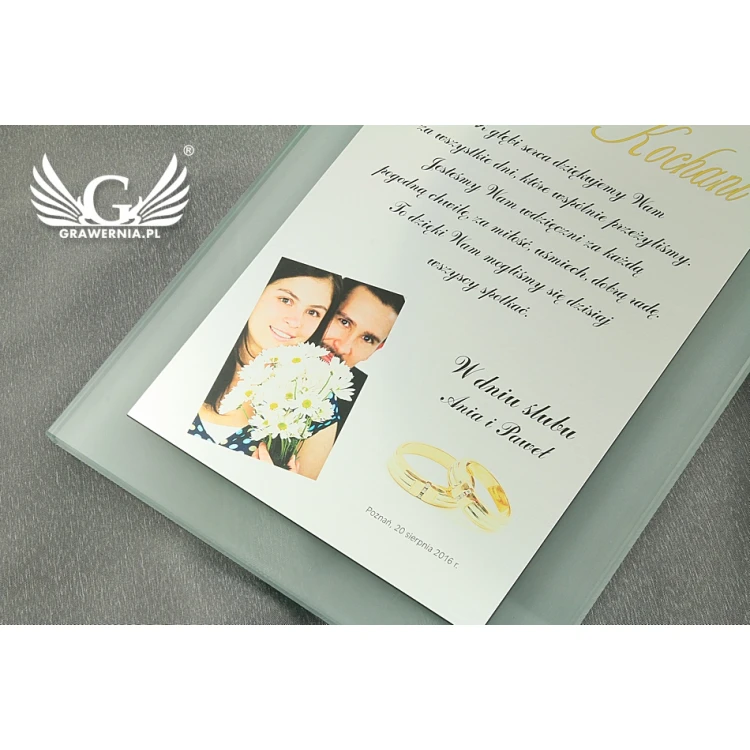 Thank You for Parents - Glass Certificate - Colorful UV Print - DUV016