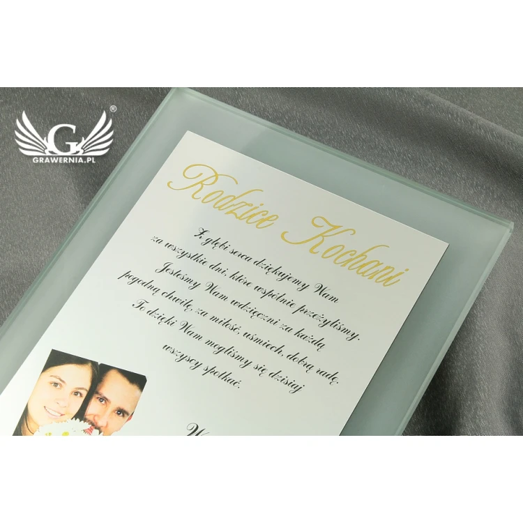 Thank You for Parents - Glass Certificate - Colorful UV Print - DUV016