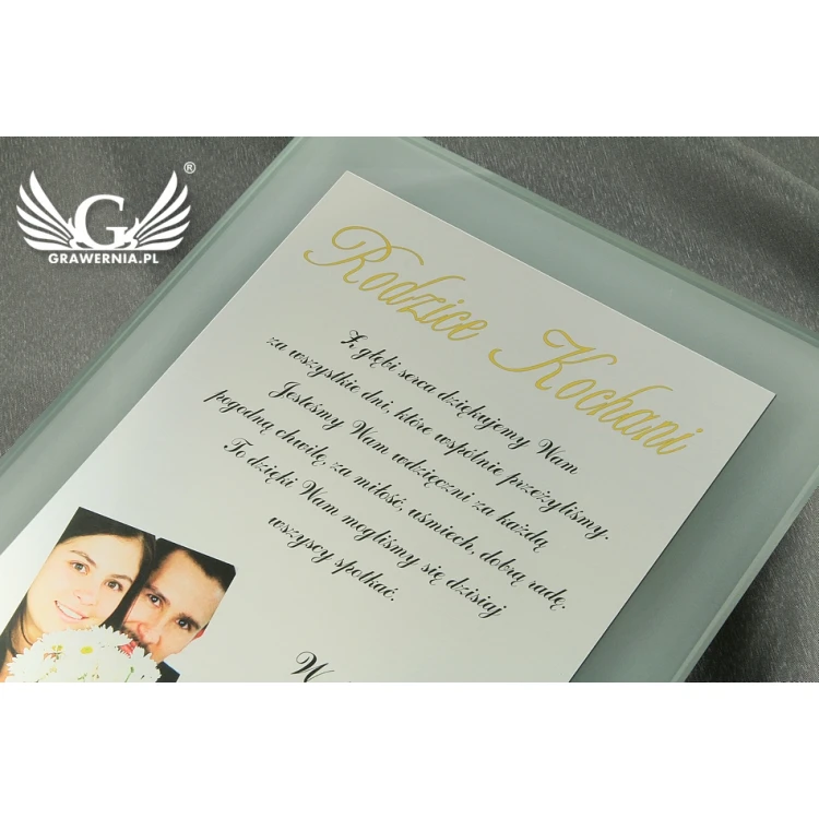 Thank You for Parents - Glass Certificate - Colorful UV Print - DUV016