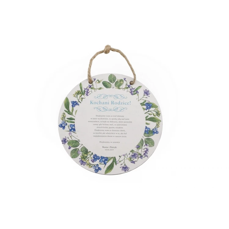 Thank You for Parents - Wooden Pendant - PDR020