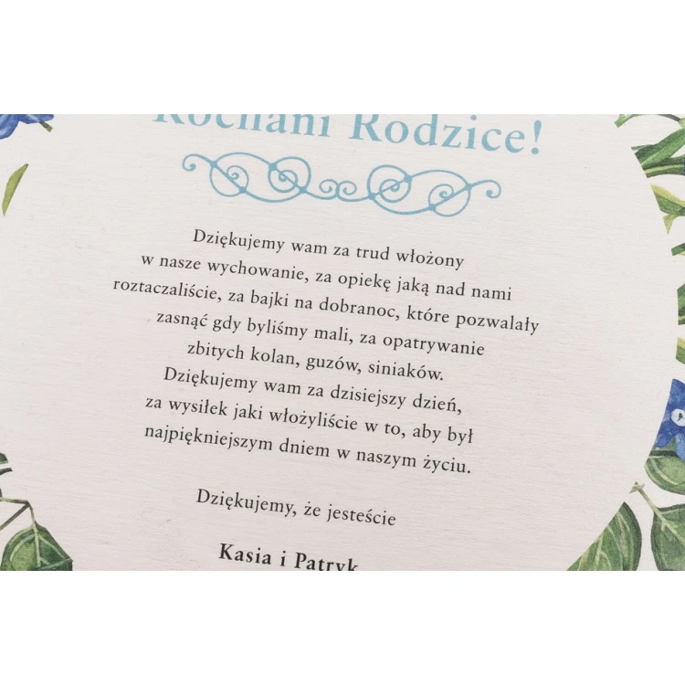 Thank You for Parents - Wooden Pendant - PDR020