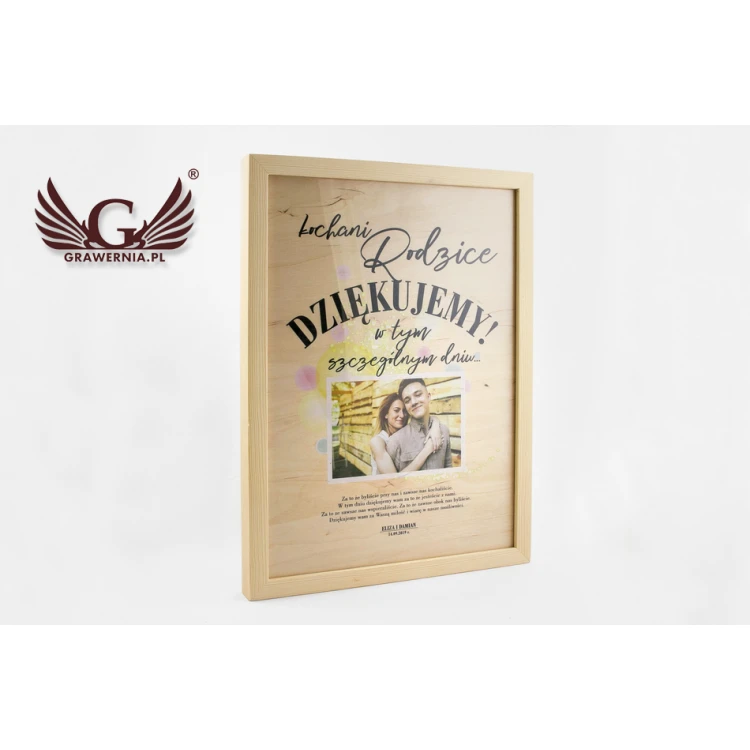 Thank You for Parents - Diploma in Wooden Frame - A3 - Colorful UV Print - DUV032