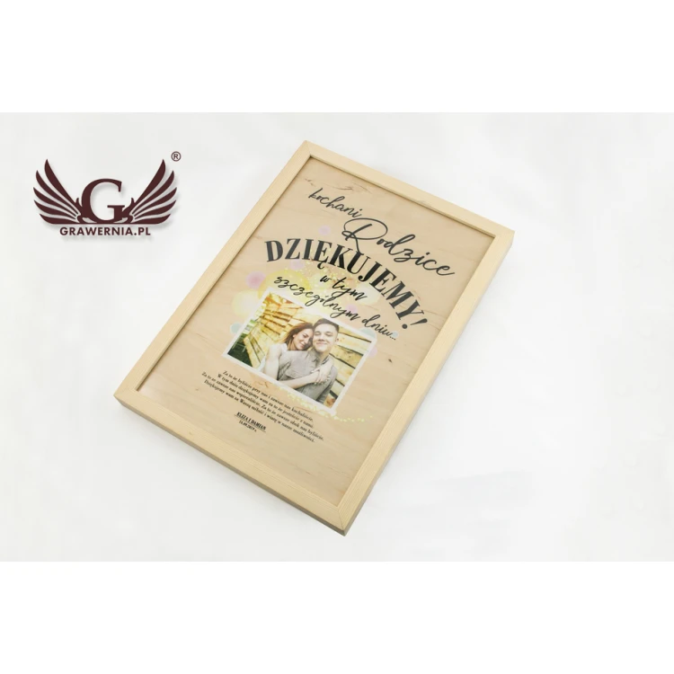 Thank You for Parents - Diploma in Wooden Frame - A3 - Colorful UV Print - DUV032