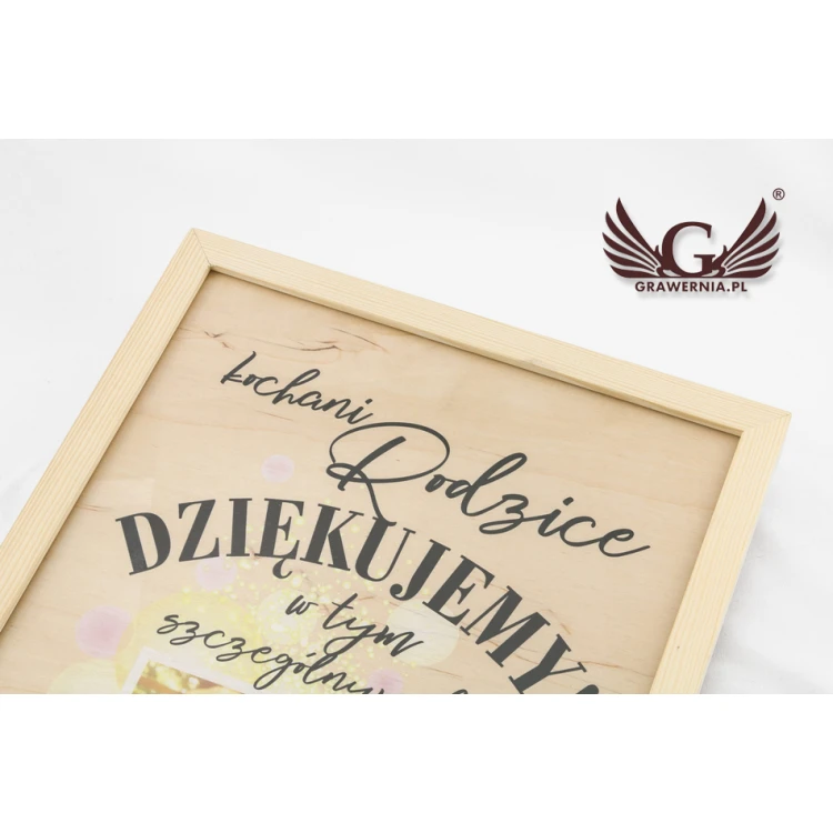 Thank You for Parents - Diploma in Wooden Frame - A3 - Colorful UV Print - DUV032