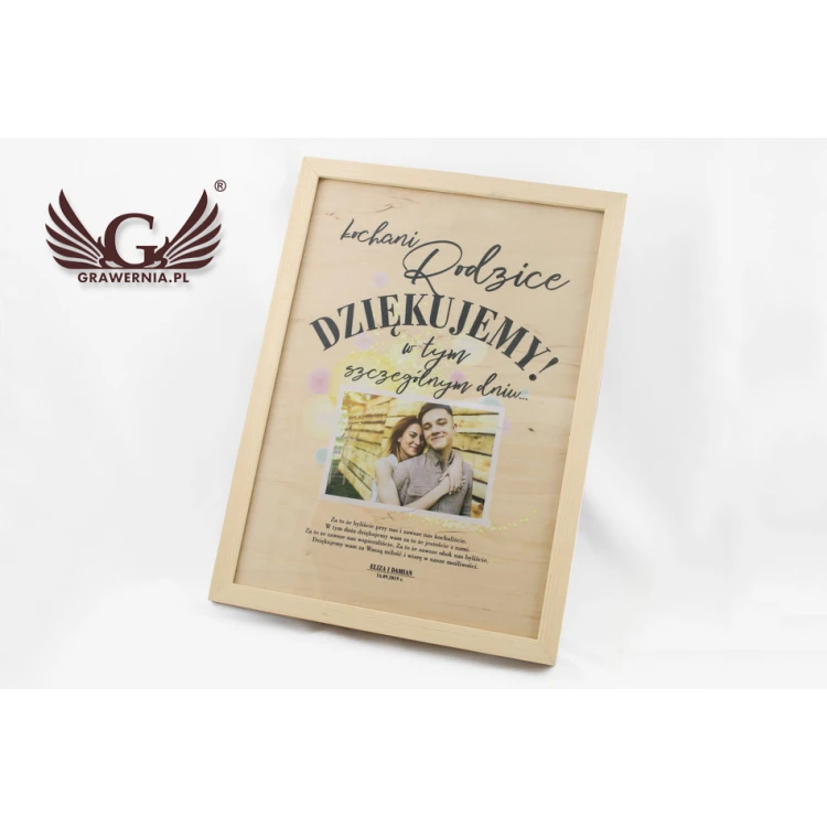 Thank You for Parents - Diploma in Wooden Frame - A3 - Colorful UV Print - DUV032