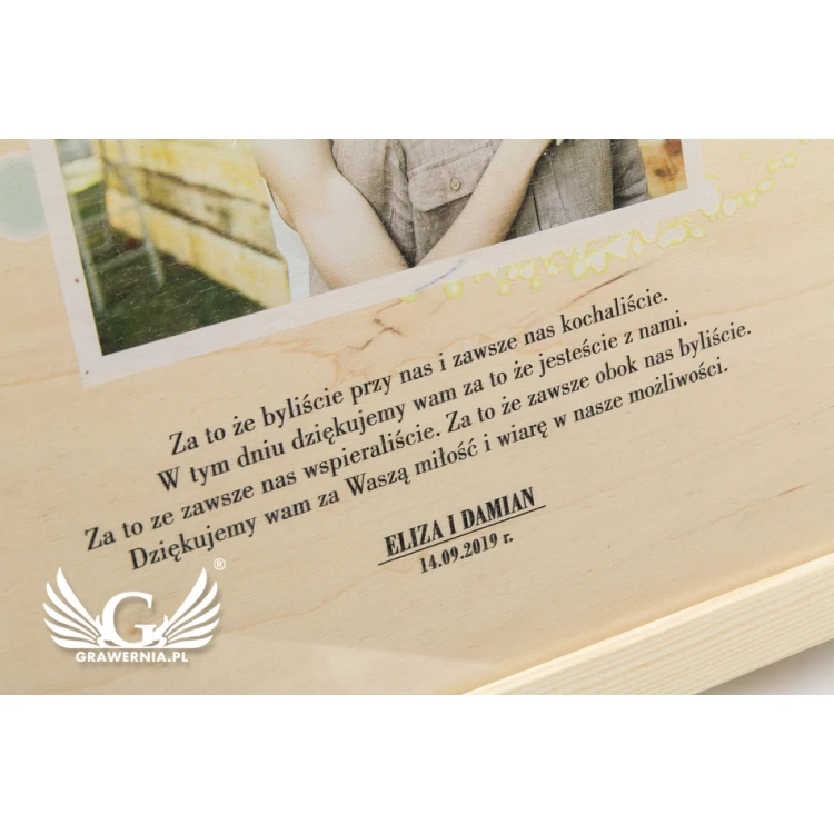 Thank You for Parents - Diploma in Wooden Frame - A3 - Colorful UV Print - DUV032