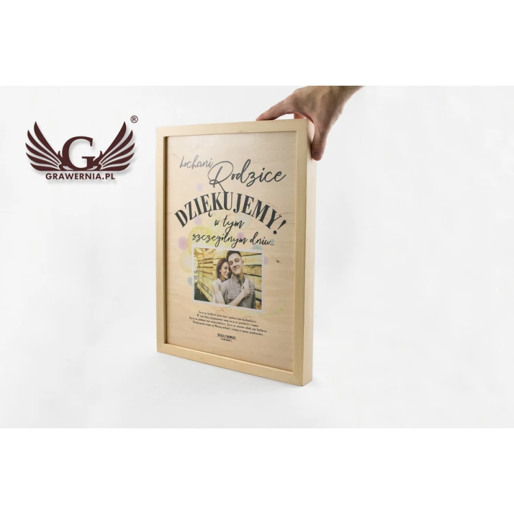 Thank You for Parents - Diploma in Wooden Frame - A3 - Colorful UV Print - DUV032