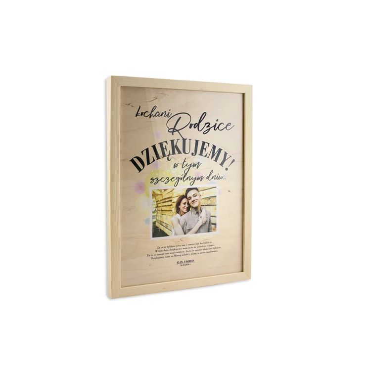 Thank You for Parents - Diploma in Wooden Frame - A3 - Colorful UV Print - DUV032