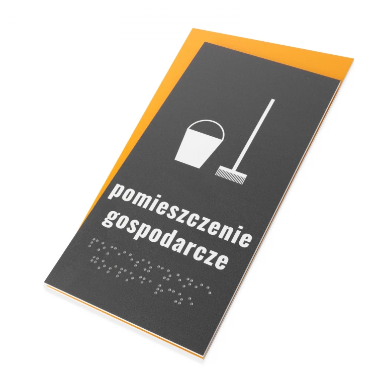 Utility Room - Braille Lettering Sign - Size 130x250mm - Hard PVC - HORIZON - TAB517