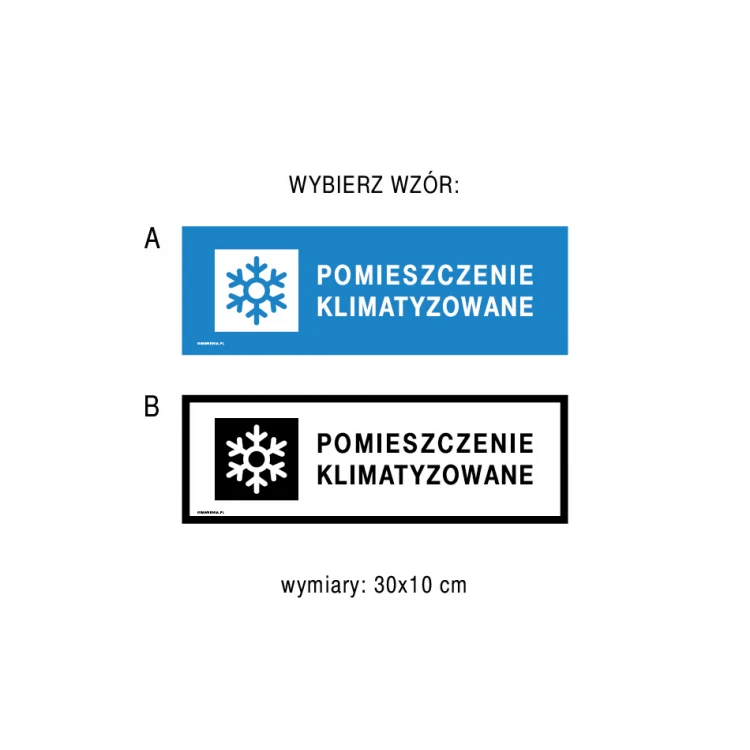 Air-conditioned room, please close the door - sign size 300x100mm - PVC - UV color print - TAB182