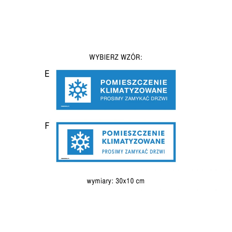 Air-conditioned room, please close the door - sign size 300x100mm - PVC - UV color print - TAB182