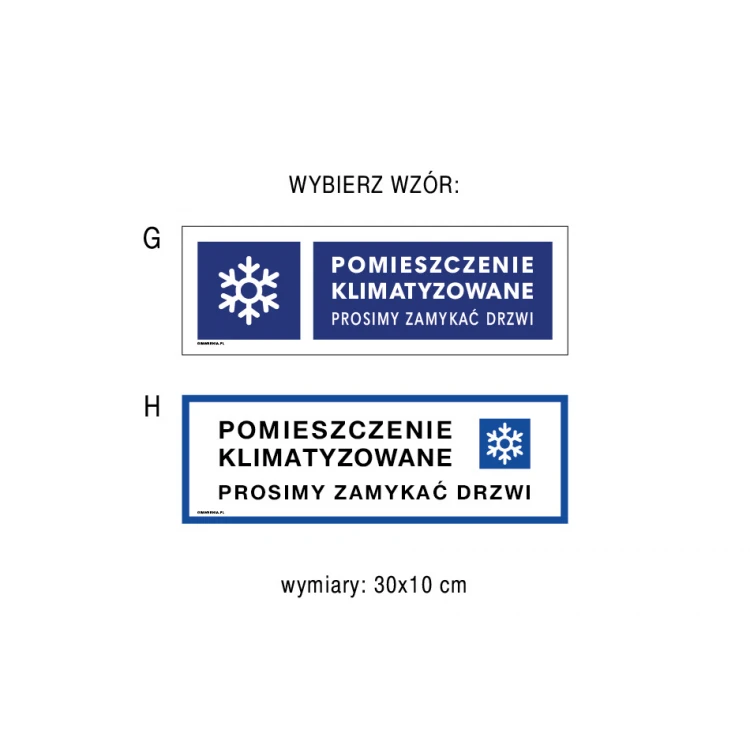 Air-conditioned room, please close the door - sign size 300x100mm - PVC - UV color print - TAB182