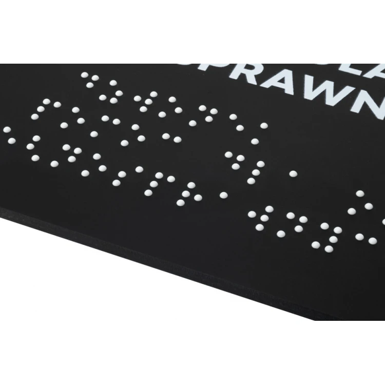 Assistance for the Disabled - Braille Signage - Matte Black Acrylic - Size 180x170mm - DARK - TAB425