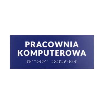 Computer Lab - Door or Wall Plaque with Braille Lettering - Size 200x80mm - TAB558