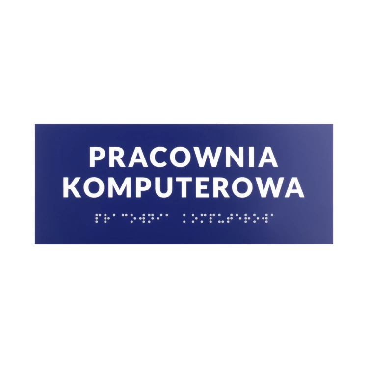 Computer Lab - Door or Wall Plaque with Braille Lettering - Size 200x80mm - TAB558