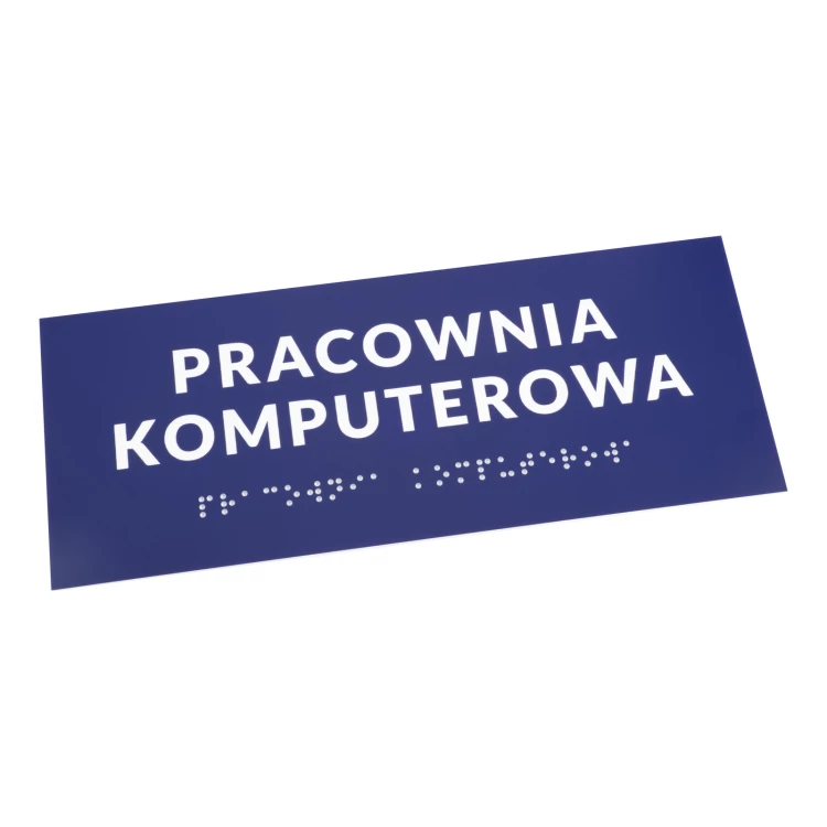 Computer Lab - Door or Wall Plaque with Braille Lettering - Size 200x80mm - TAB558