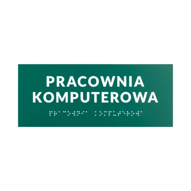 Computer Lab - Door or Wall Plaque with Braille Lettering - Size 200x80mm - TAB565
